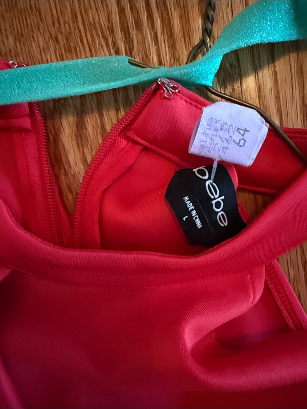 bebe Red One-Shoulder Ruffle Sheath Dress - Picture 2 of 6